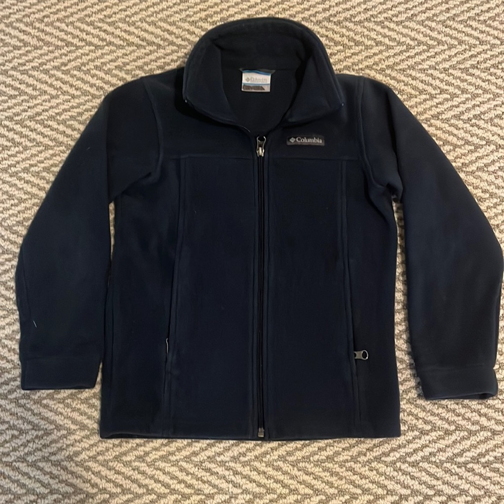 Columbia Boys Fleece Zip Jacket/Navy. Size Small.